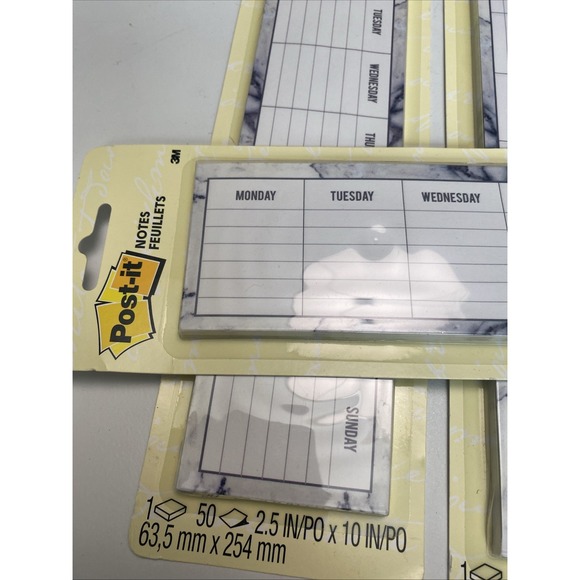 Post-it Notes Weekly Planner Tear Off Sticky Set Of 3 - Picture 4 of 7